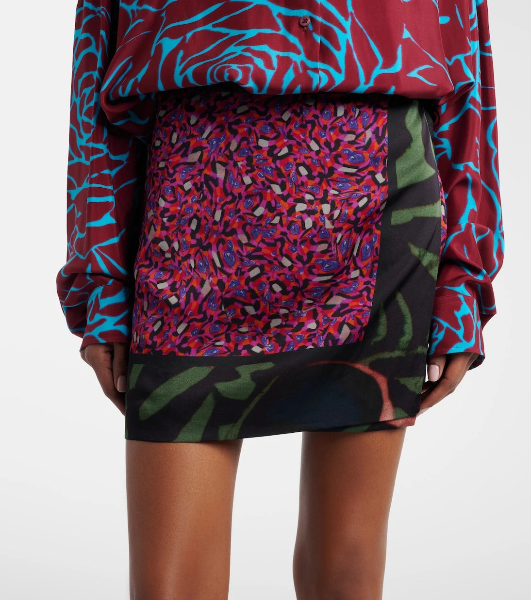 Dries Van Noten - Gabrinas printed wrap miniskirt