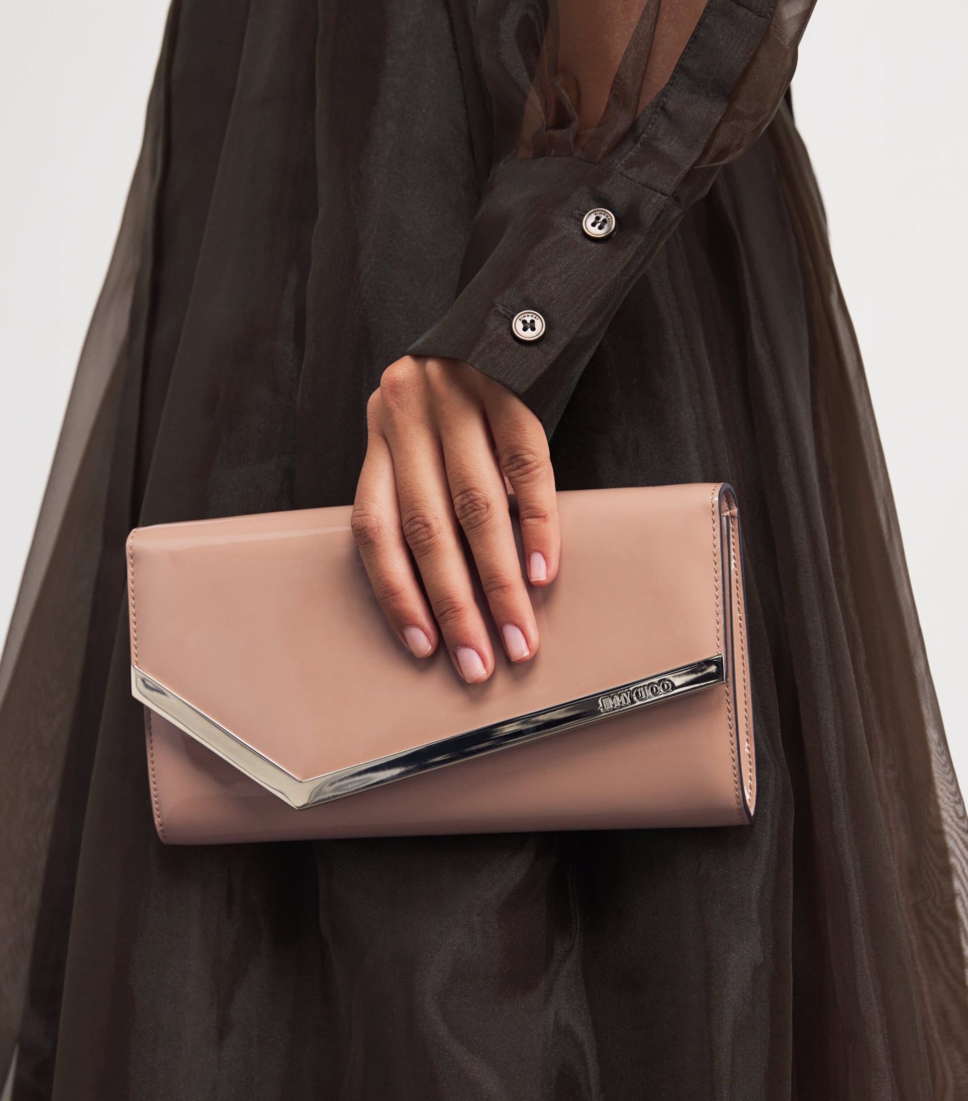 Leather Emmie Clutch Bag BALLET PINK/LIGHT GO