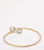 Mixed Gold, Blue Topaz and Diamond Nudo Bangle