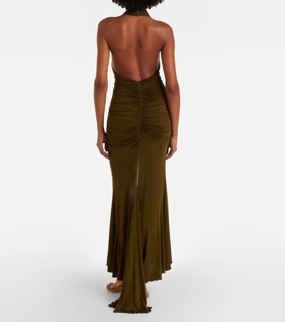 Blumarine - Floral-appliqué ruched maxi dress