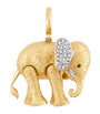 Yellow Gold and Diamond Mother Elephant Charm