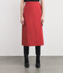 Red Wrap Midi Skirt