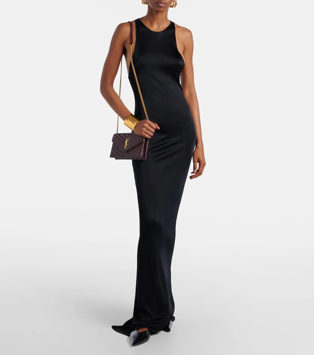 Saint Laurent - Cassandre Envelope leather wallet on chain