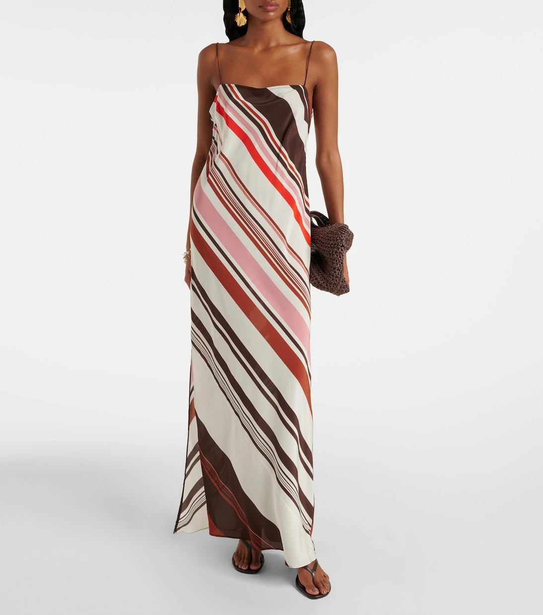 SIR - Thistle striped silk satin maxi dress