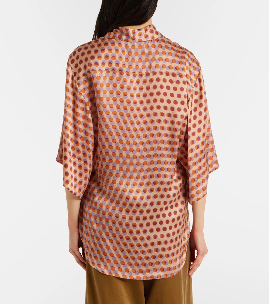 Dries Van Noten - قميص من الحرير بنقشة نقاط البولكا