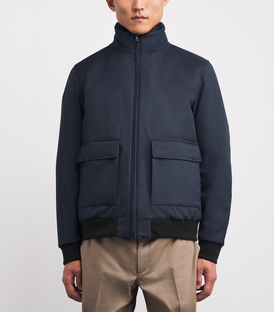 Navy Wool Bomber Jacket
