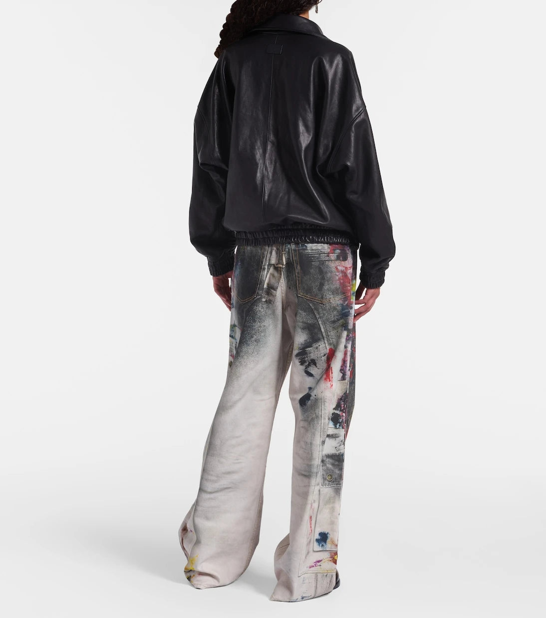 Acne Studios - سترة جلدية بشعار العلامة