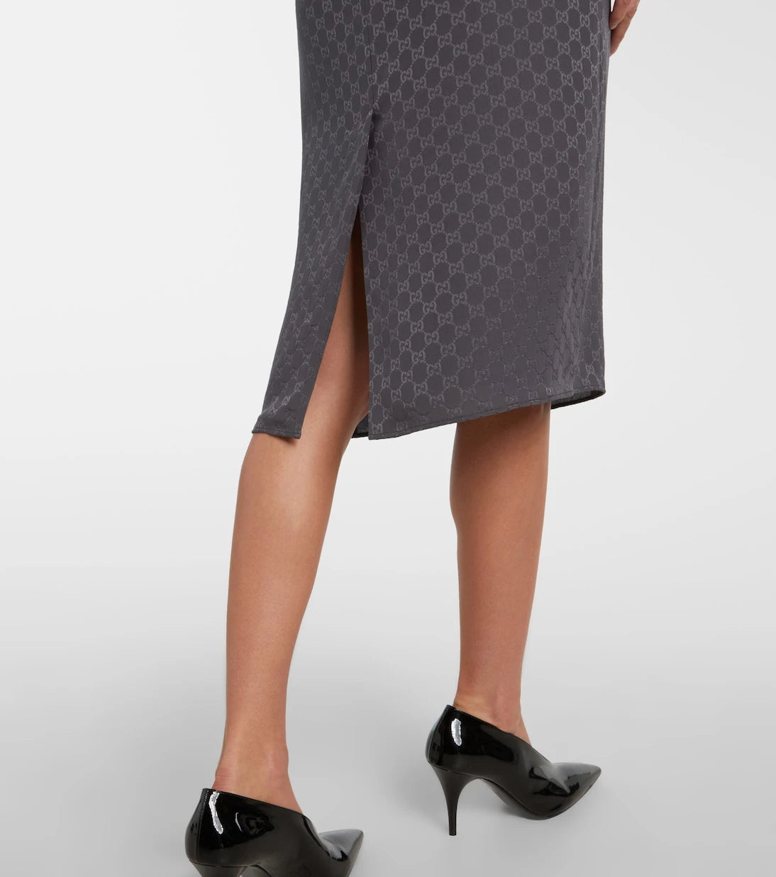 Gucci - GG low-rise silk pencil skirt
