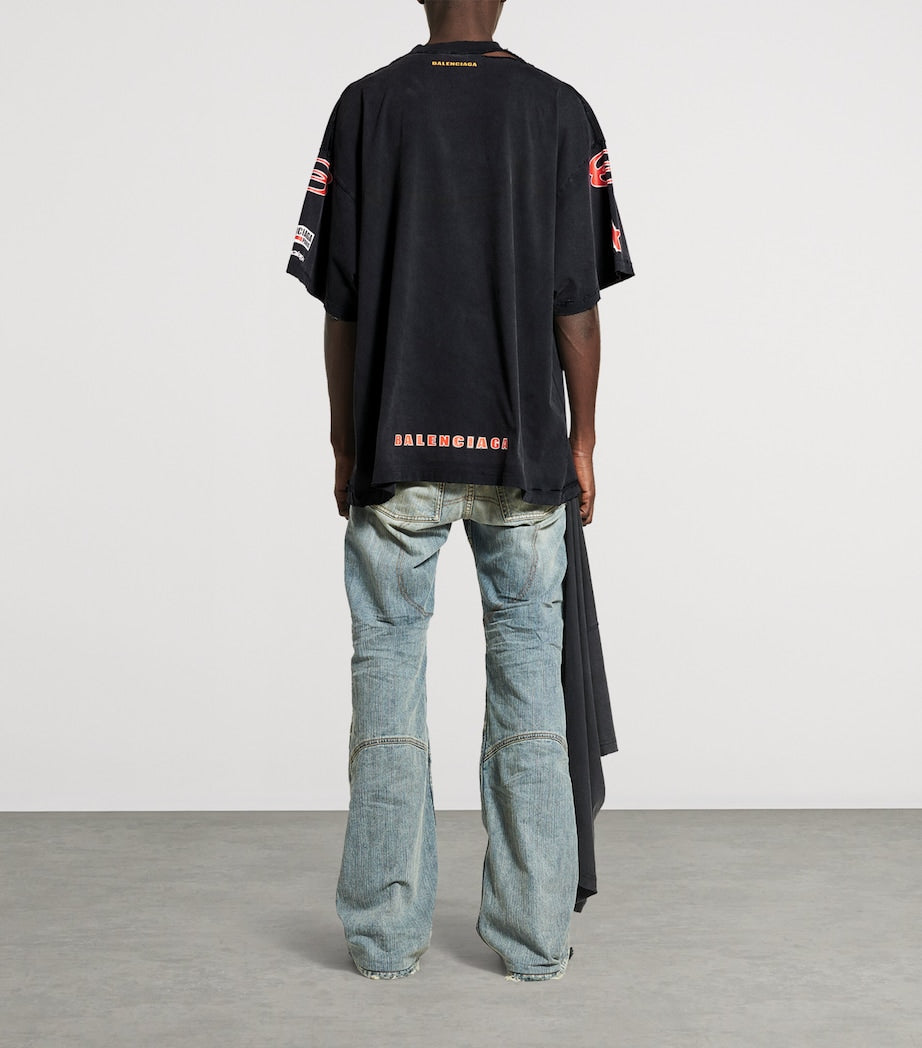 Balenciaga Oversized Distressed Logo T-Shirt