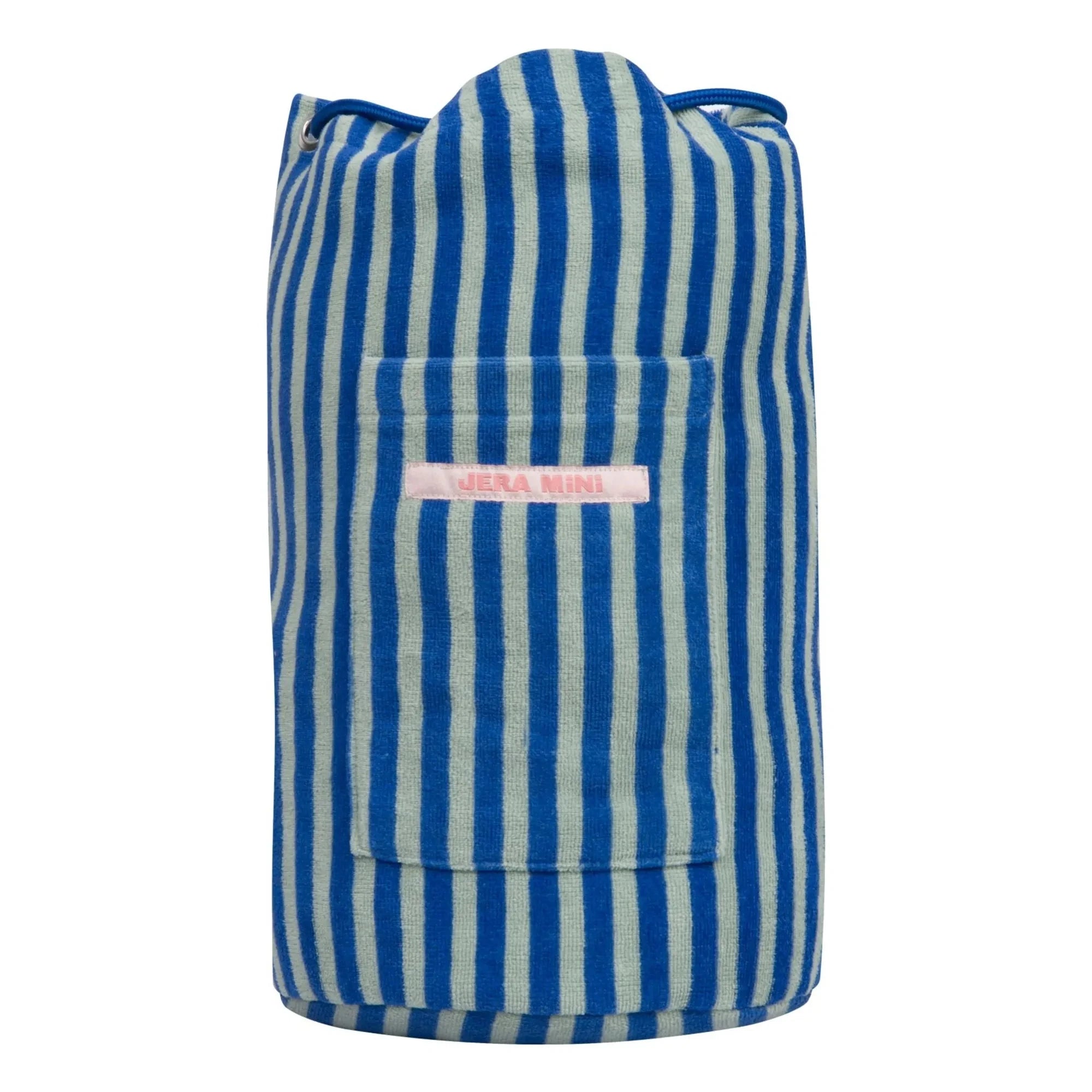 Jera Mini - Striped Terry Pocket Backpack | Green water