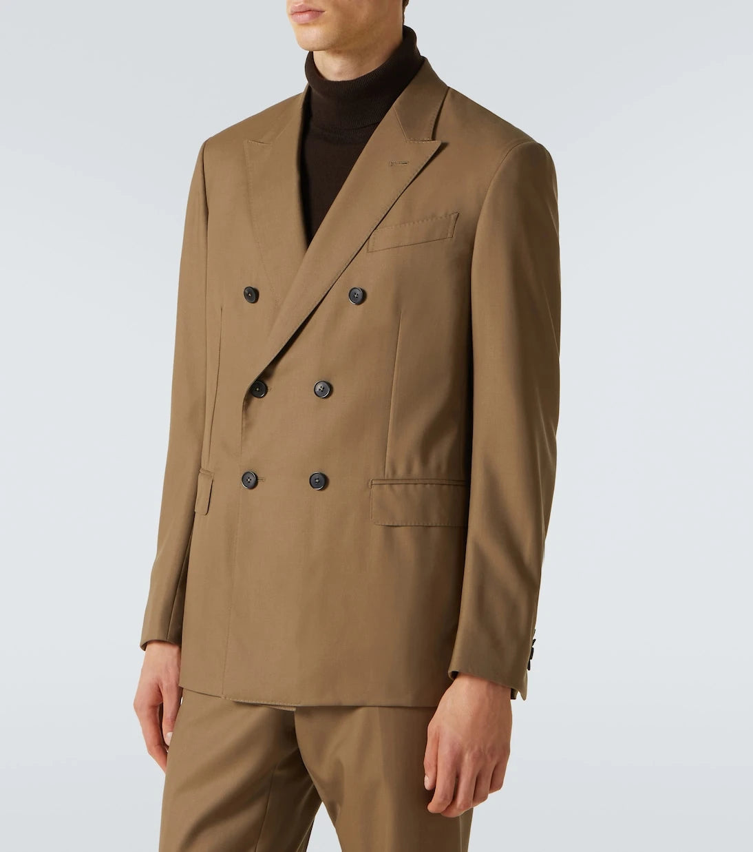 Zegna - Double-breasted wool twill suit
