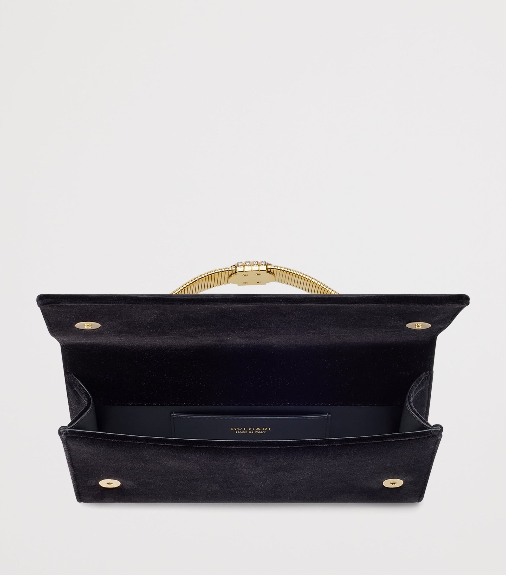 Bvlgari Black Velvet Tubogas Clutch Bag