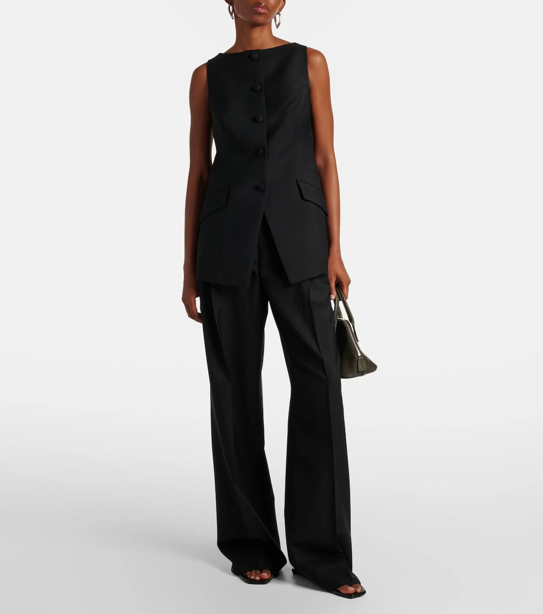 Róhe - Mid-rise wool and mohair wide-leg pants