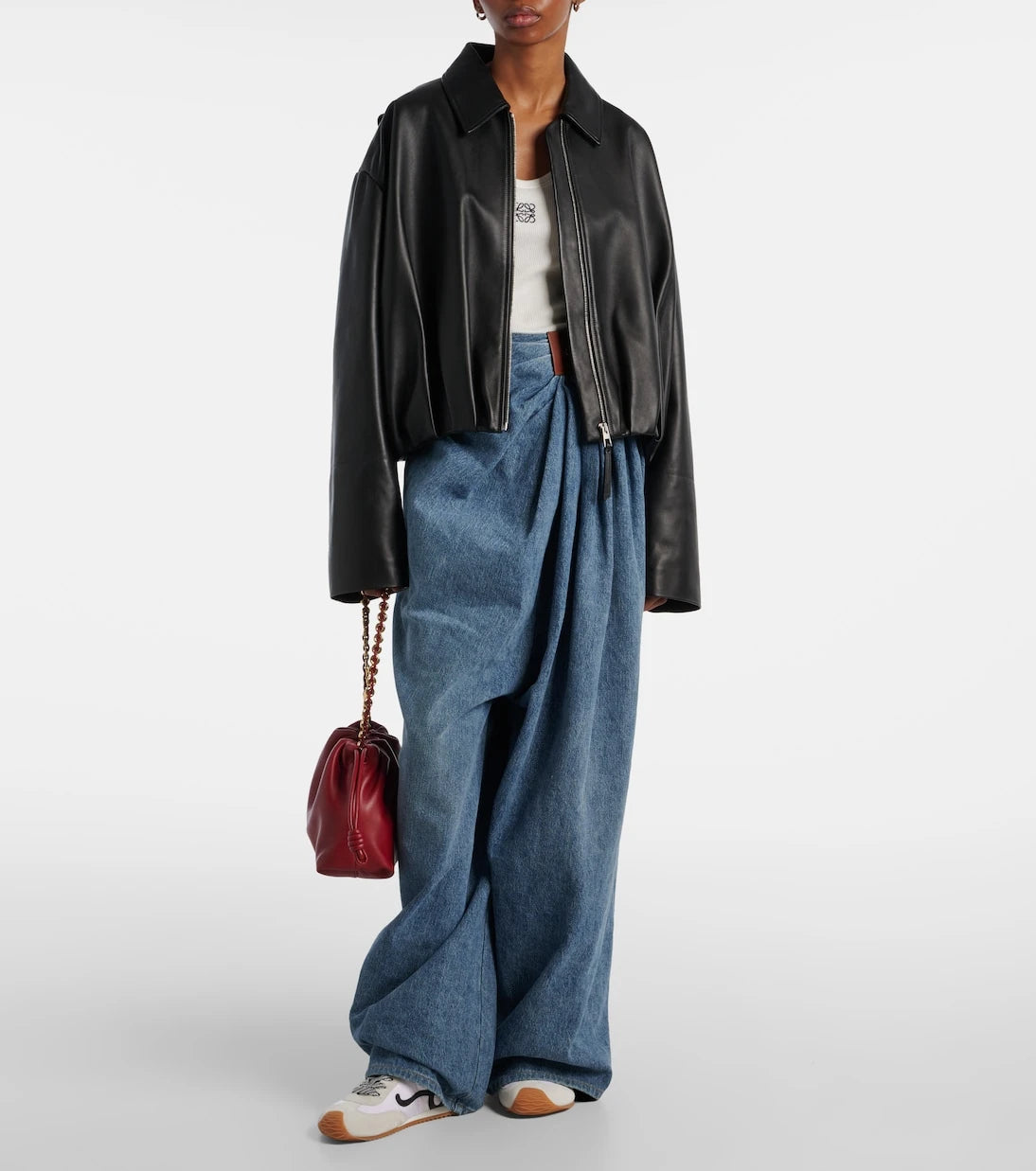 Loewe - Draped wide-leg jeans