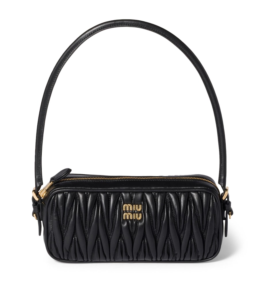 Black Matelassé Nappa Leather Pouch