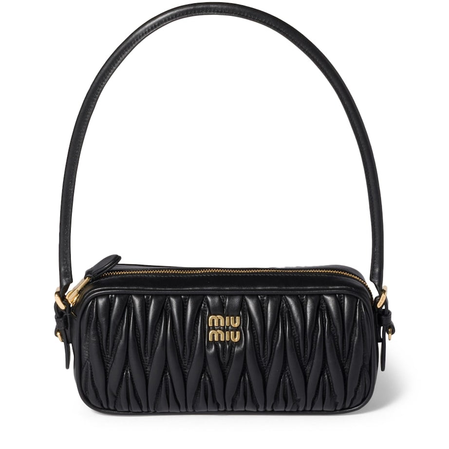 Miu Miu Black Matelassé Nappa Leather Pouch