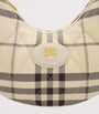 Burberry Leather-Trim Check Horseshoe Cross-Body Bag