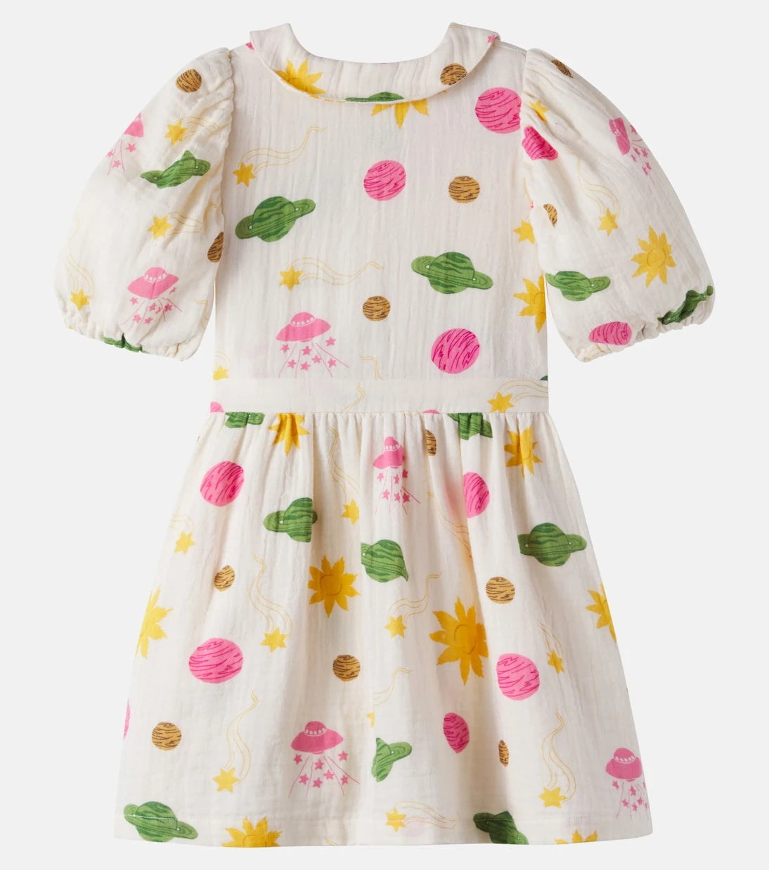 Mini Rodini - Space printed cotton muslin dress