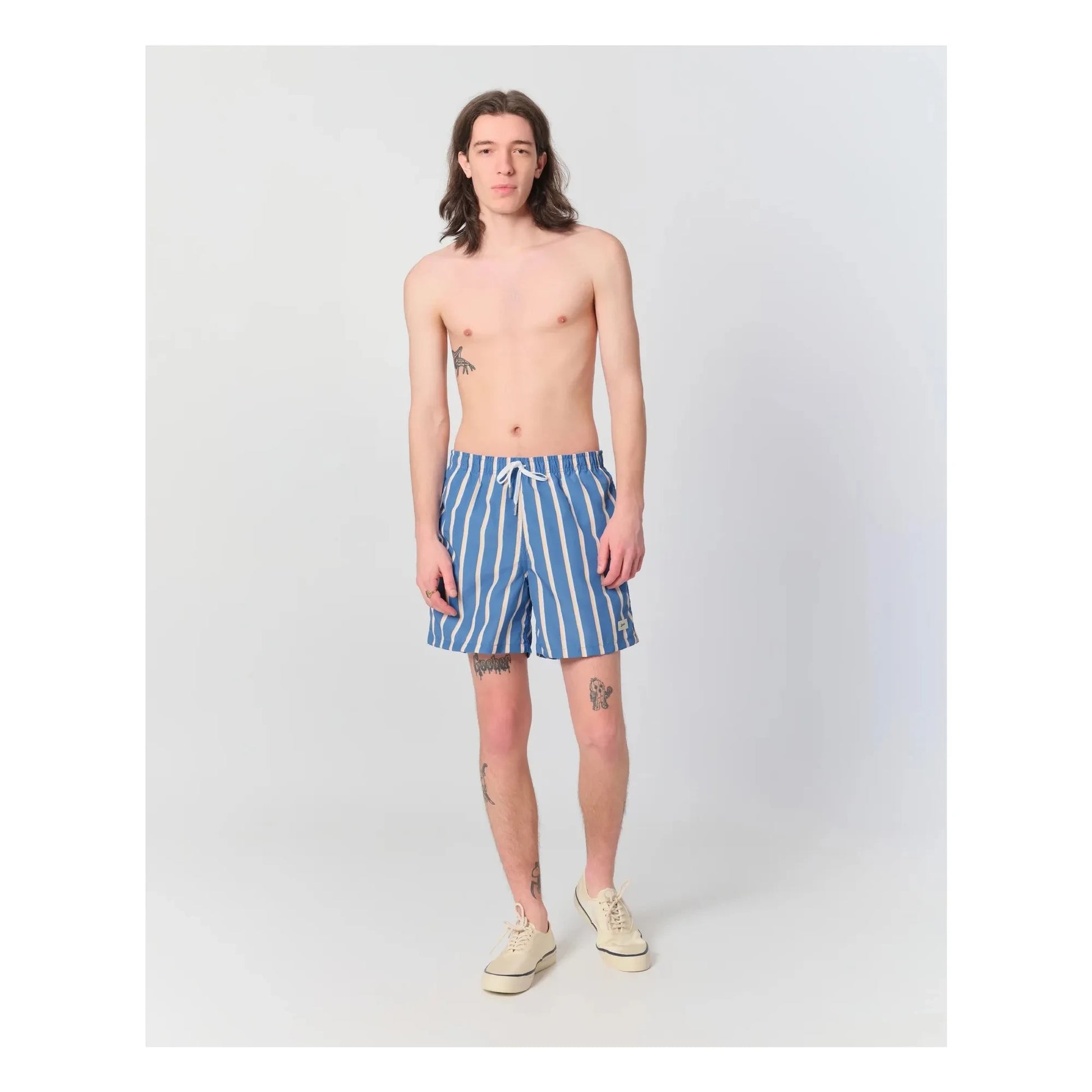Bather - Striped Swim Shorts | Blue