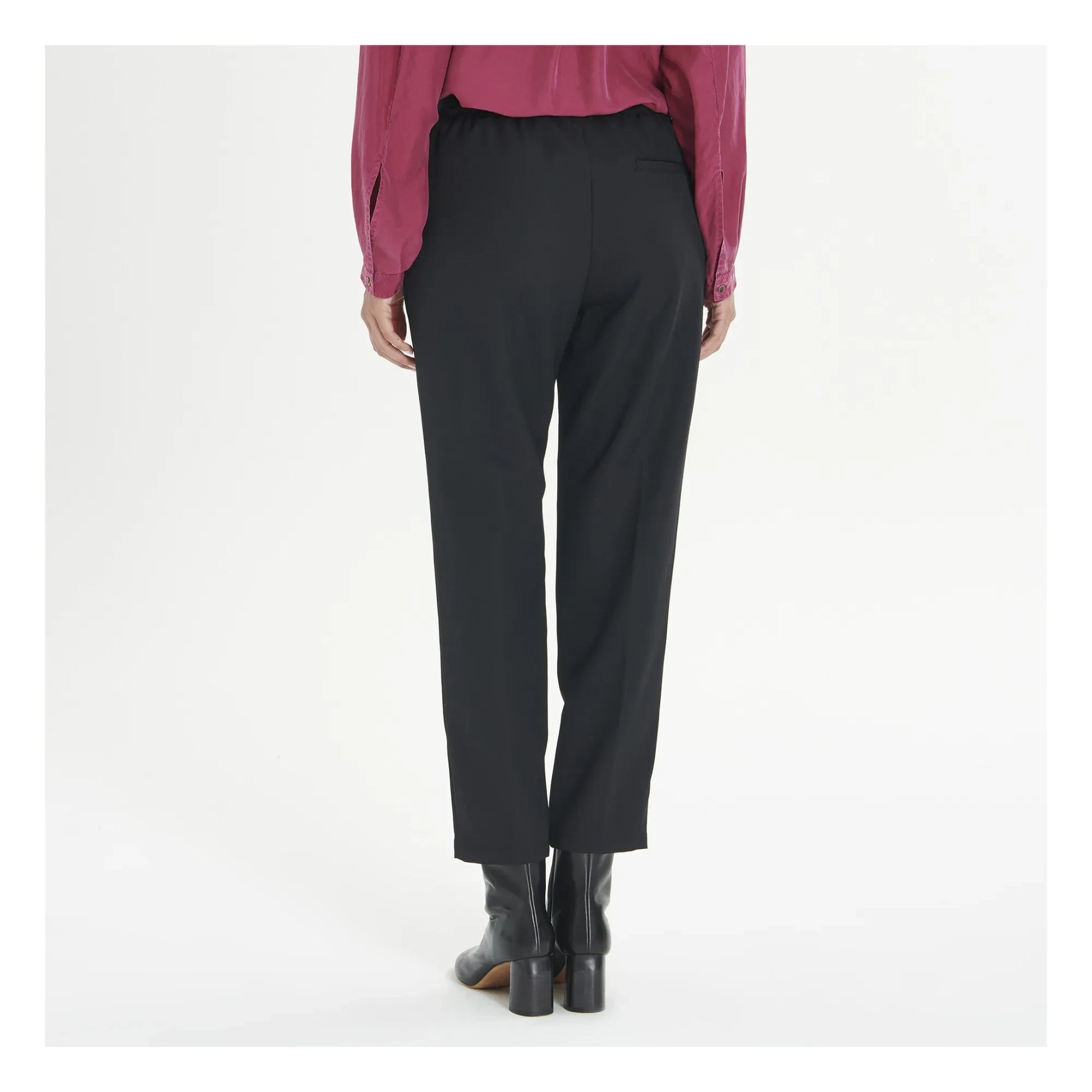 Pomandère - Elasticated Wool Pants | Black