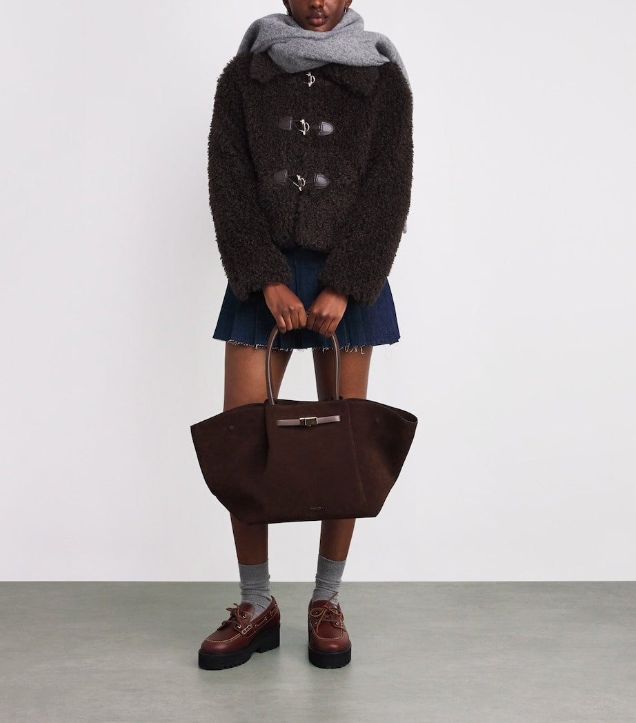 Maje Brown Faux Shearling Bomber Jacket