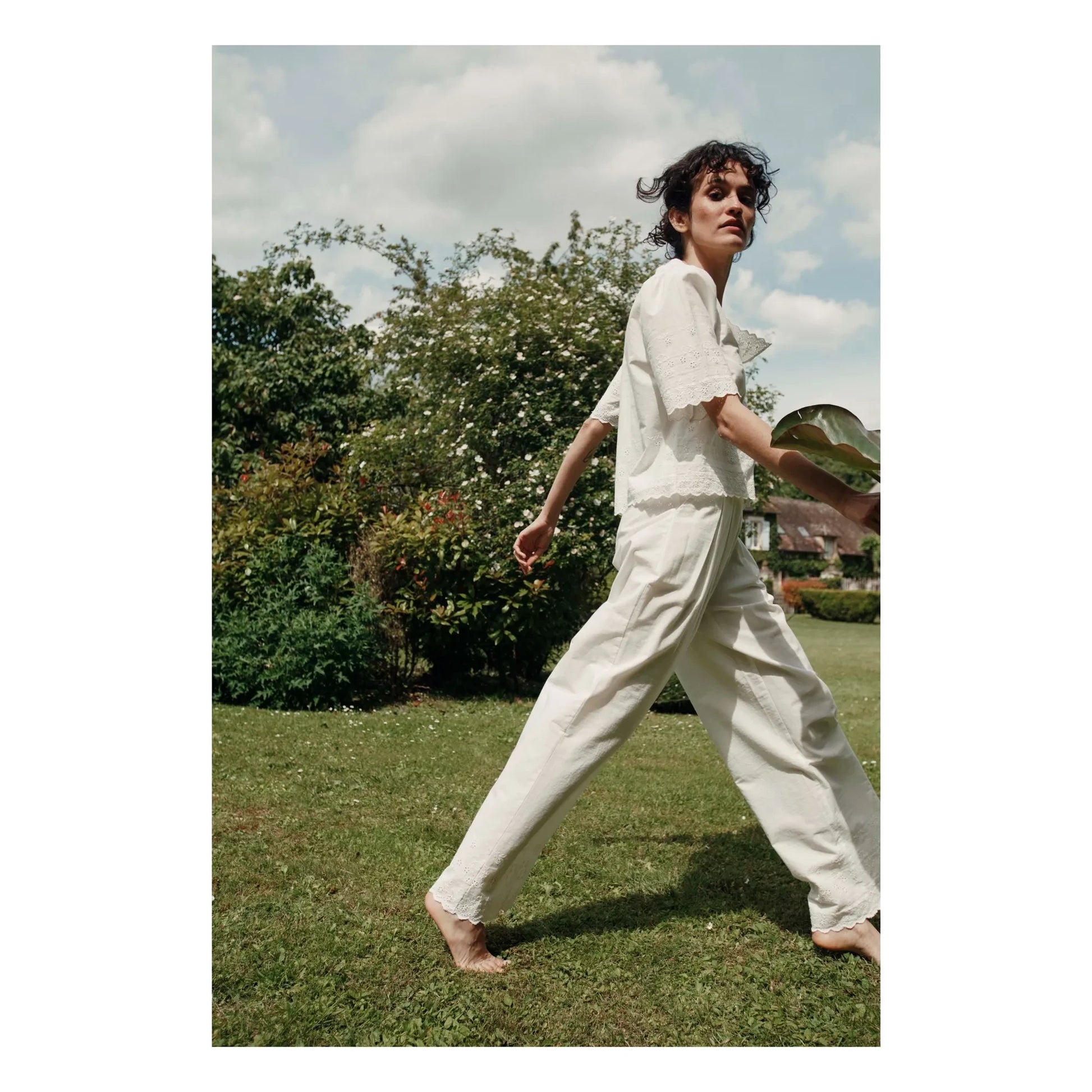 Emile et Ida - Bohemian Embroidered Pants | White