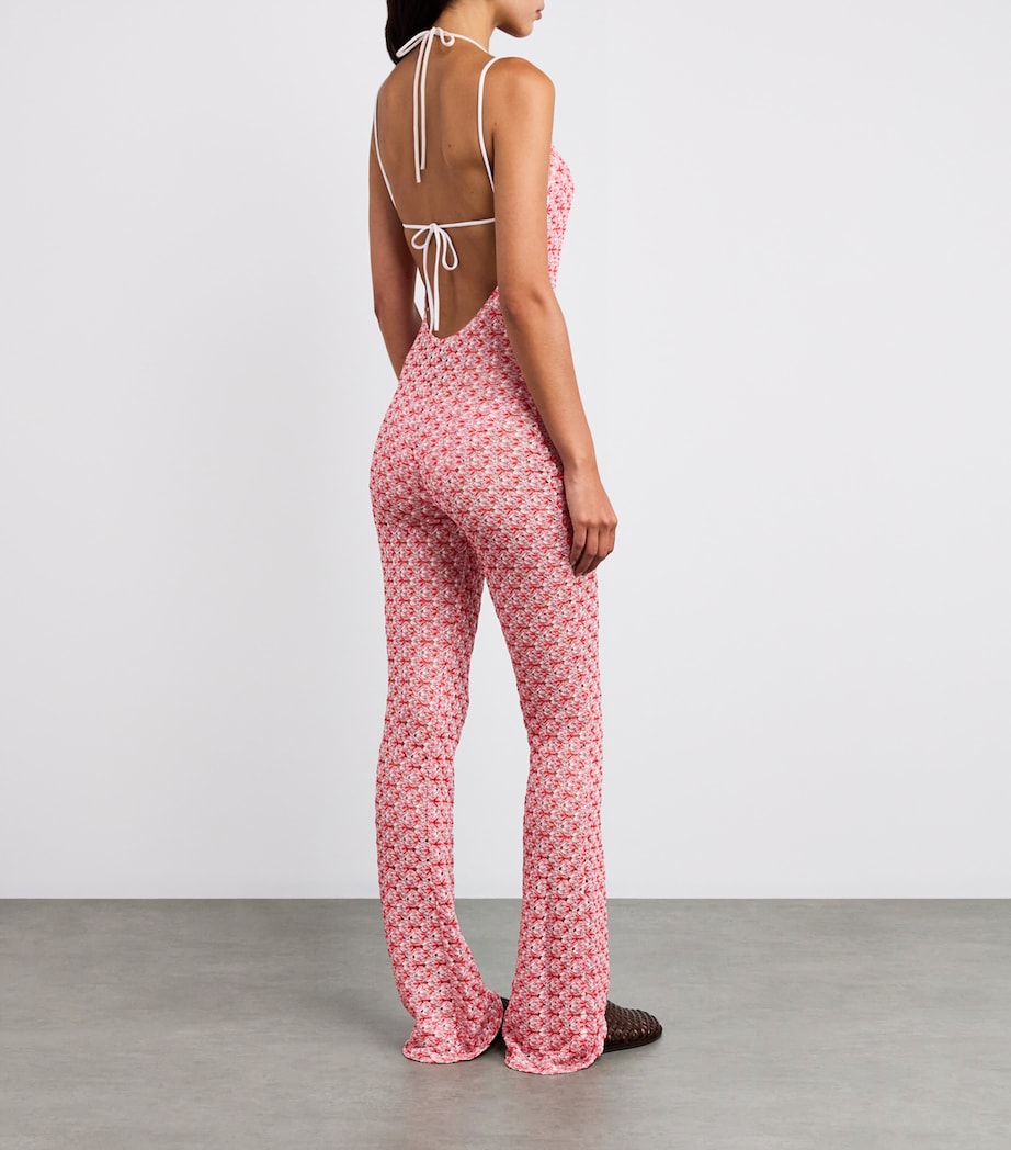 Missoni Red Crochet Halterneck Jumpsuit