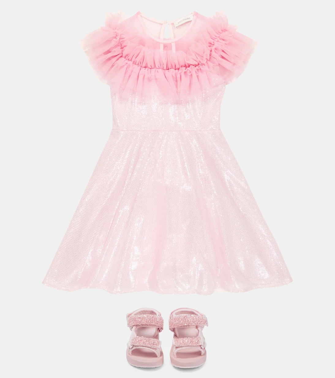 Monnalisa - Sequined ruffle dress