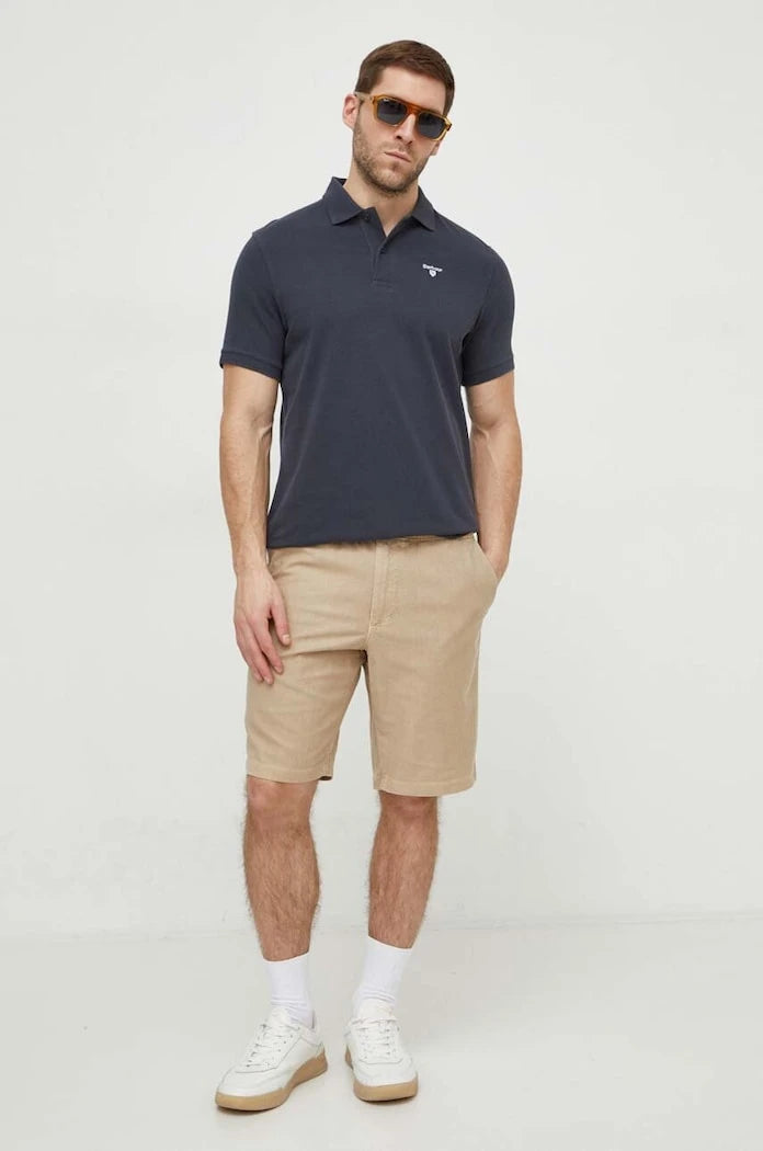 Barbour тениска с яка мъжка от памук ESSENTIALS