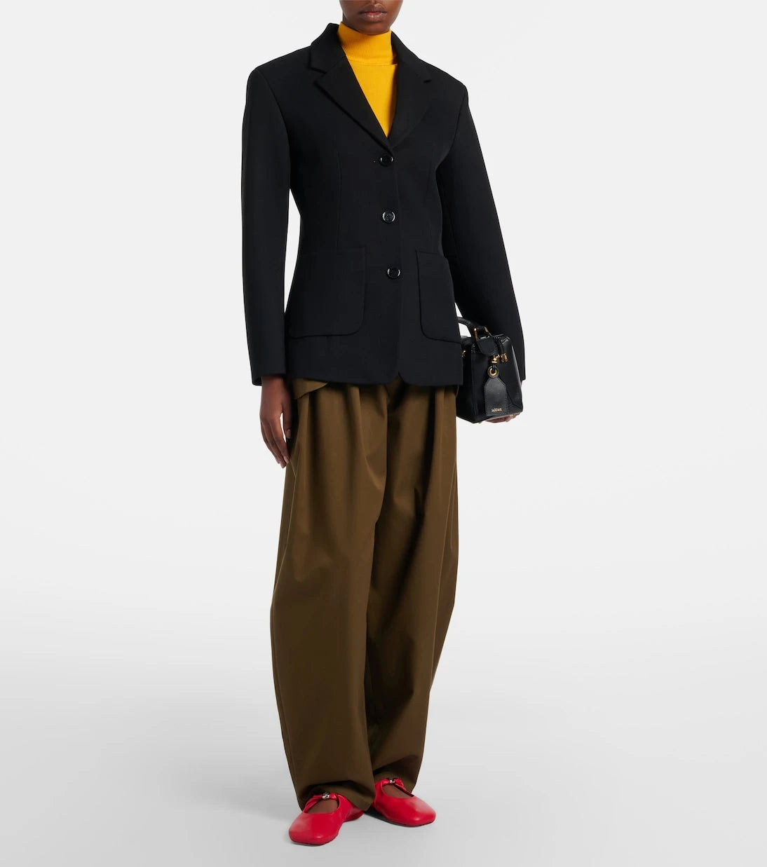 Loewe - Pebble Soft leather Mary Jane flats