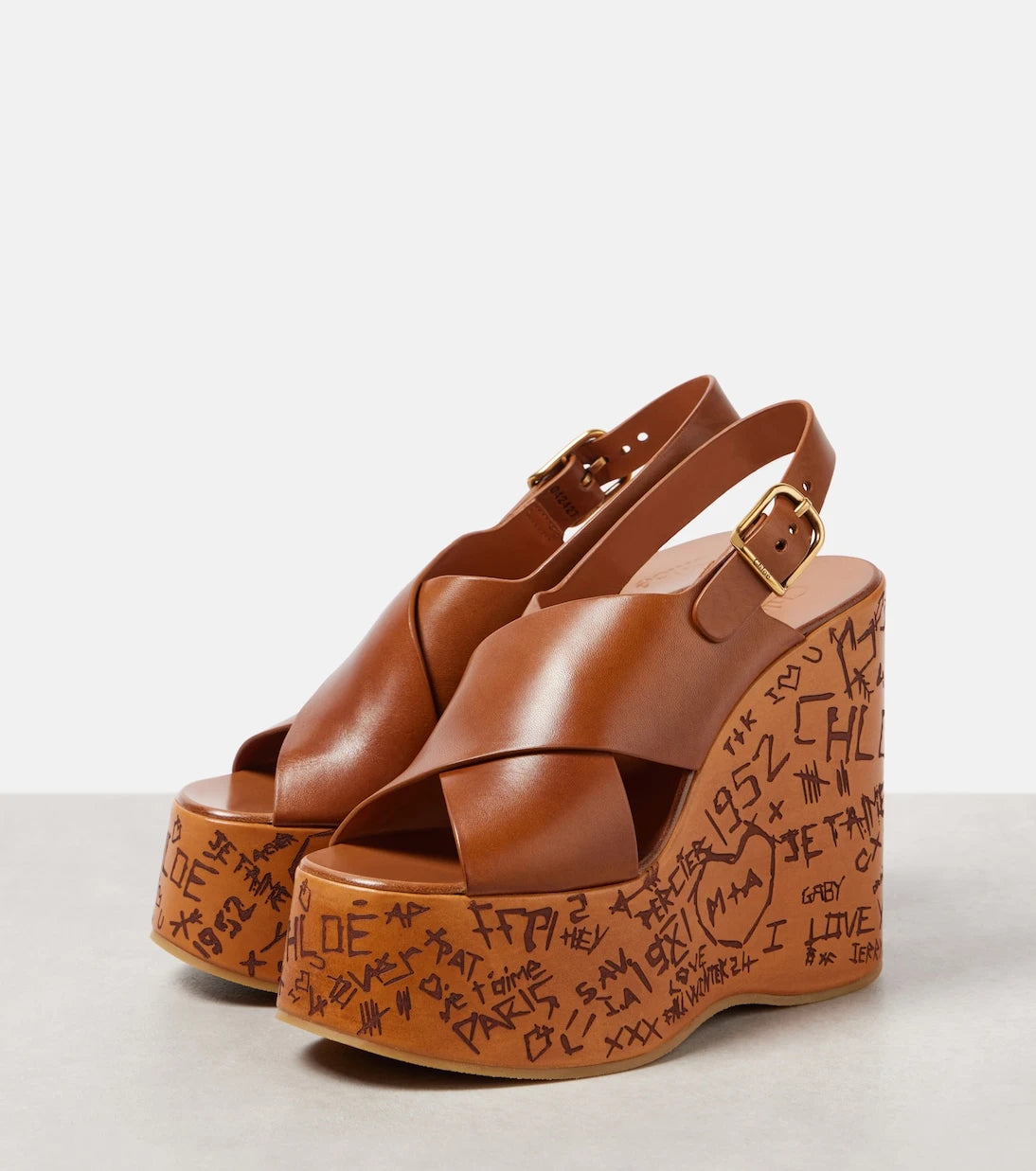 Chloé - Maxime leather wedge sandals