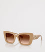 Beige Oversized Cat Eye Sunglasses