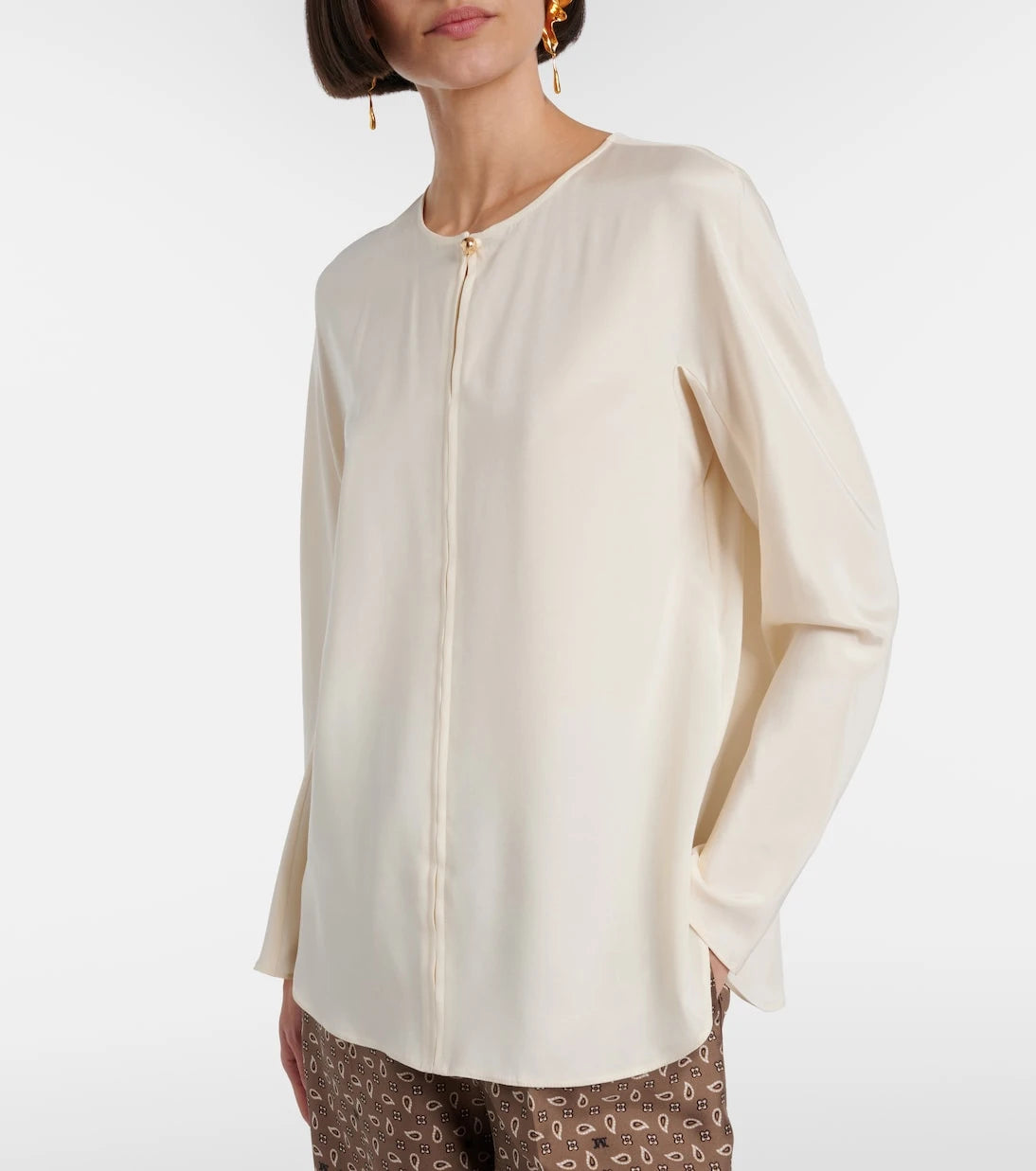 Max Mara - Mitico silk-blend cady top