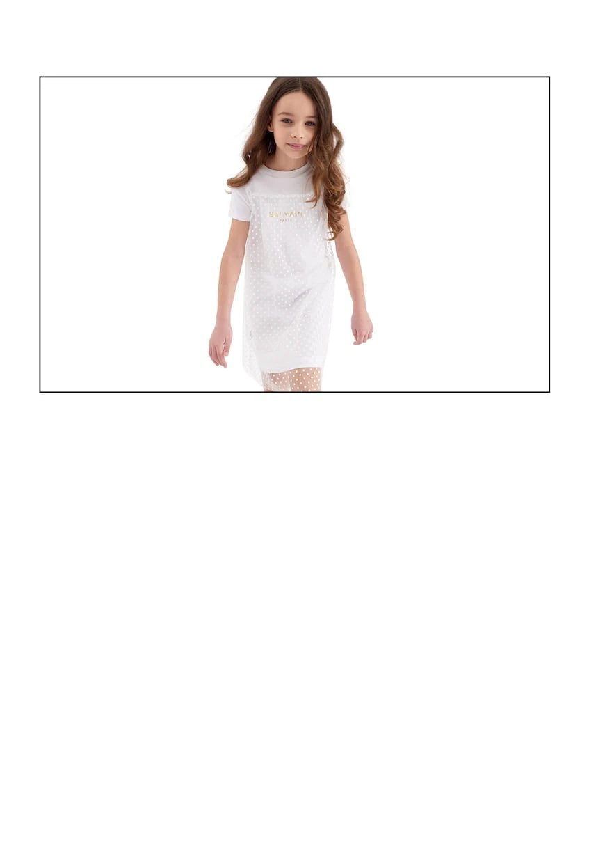 Balmain Kids - Polka-dot cotton jersey dress