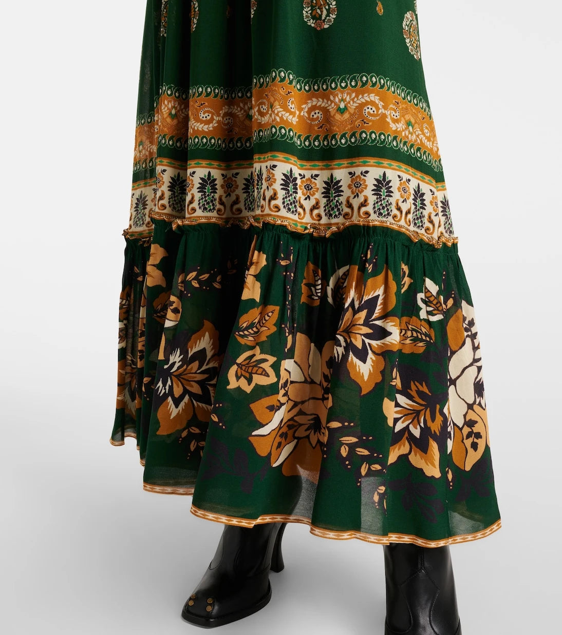 Farm Rio - Ayla Green ruffled maxi dress