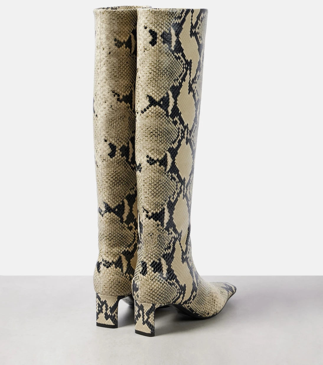 Khaite - Ona 55 snake-effect leather knee-high boots