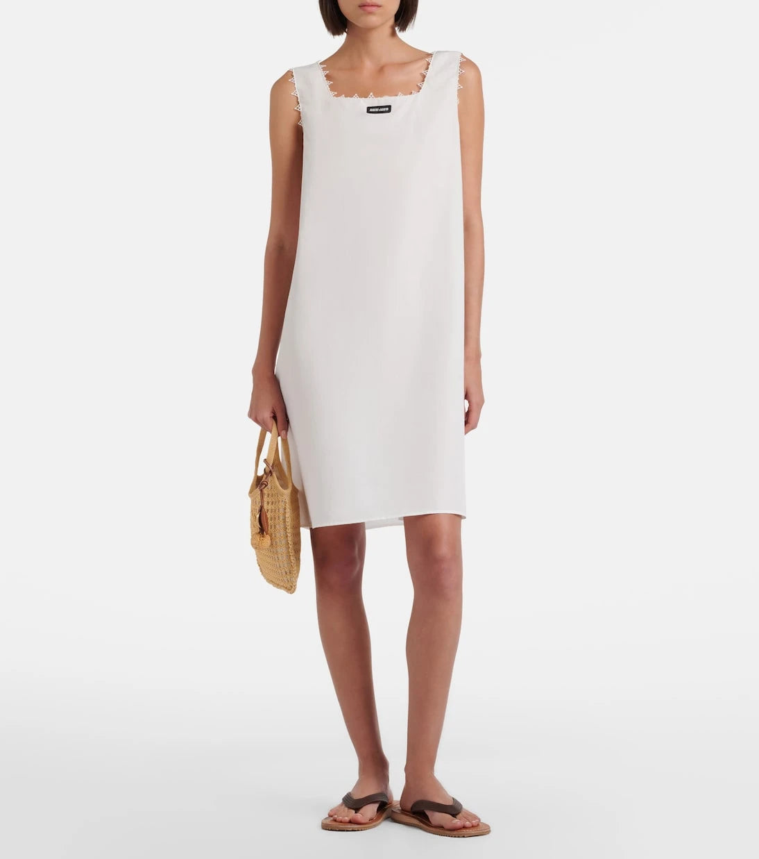 Miu Miu - Ivy crochet raffia-effect top-handle bag