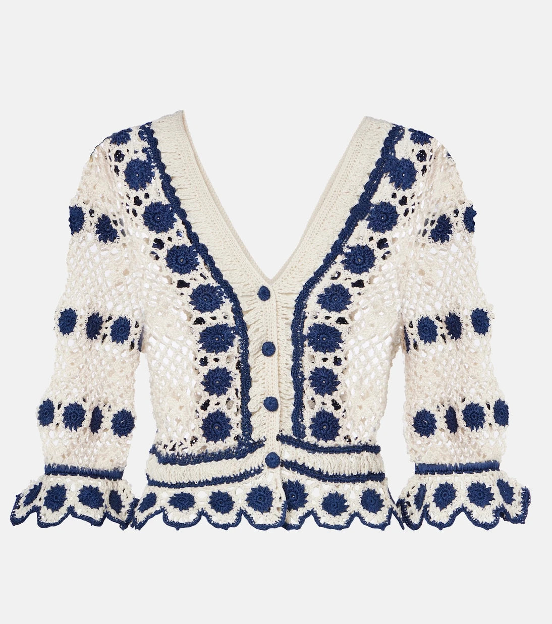 Anna Kosturova - Bouquette crochet cotton cardigan