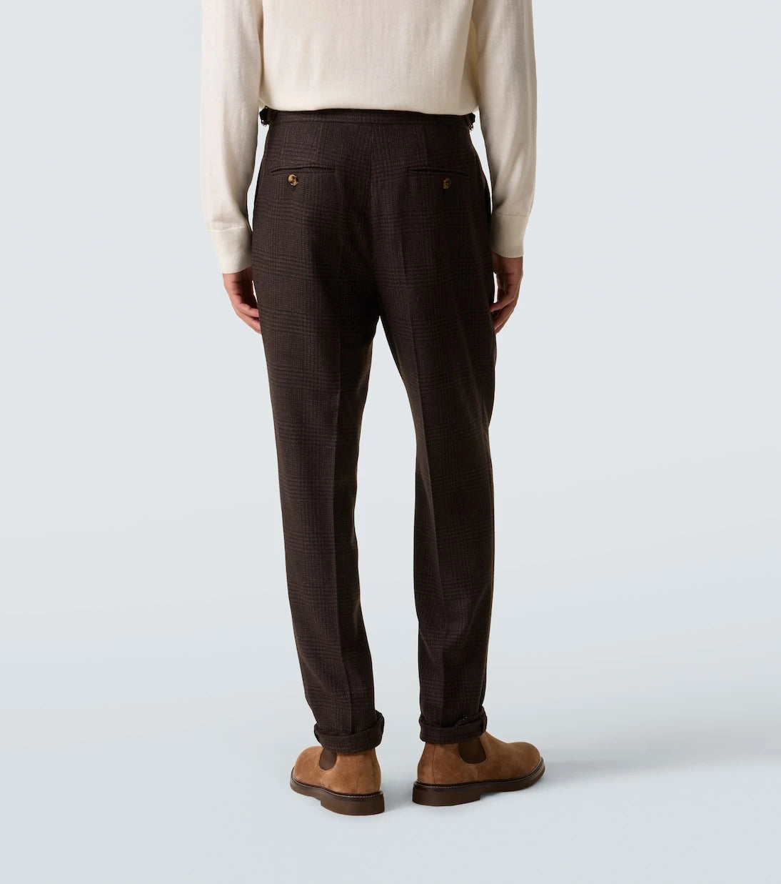 Brunello Cucinelli - Checked wool, cashmere, and silk twill suit