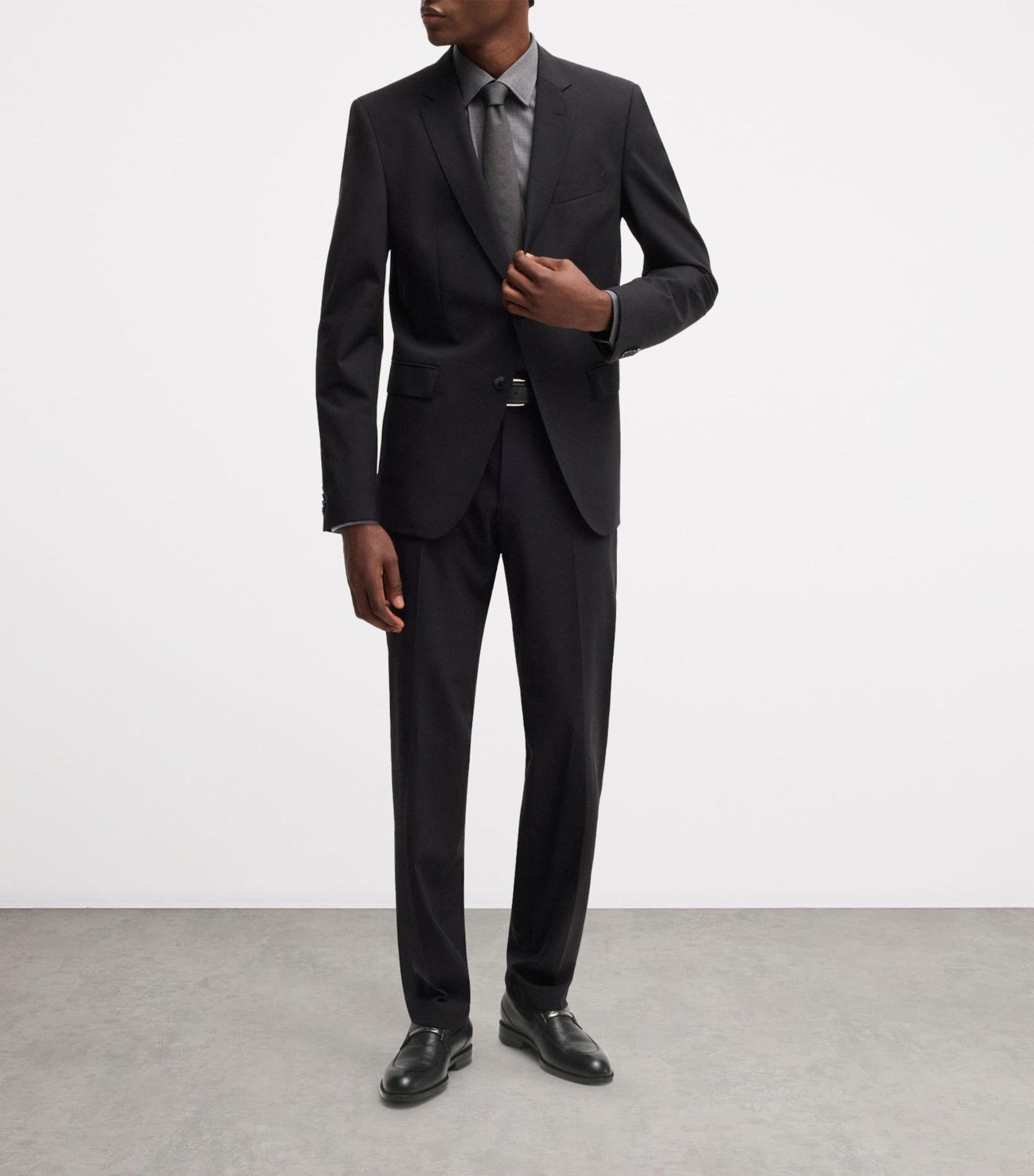 BOSS Leather Logo Hardware Loafers