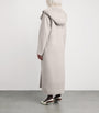 Beige Hooded Mink Fur-Trim Coat