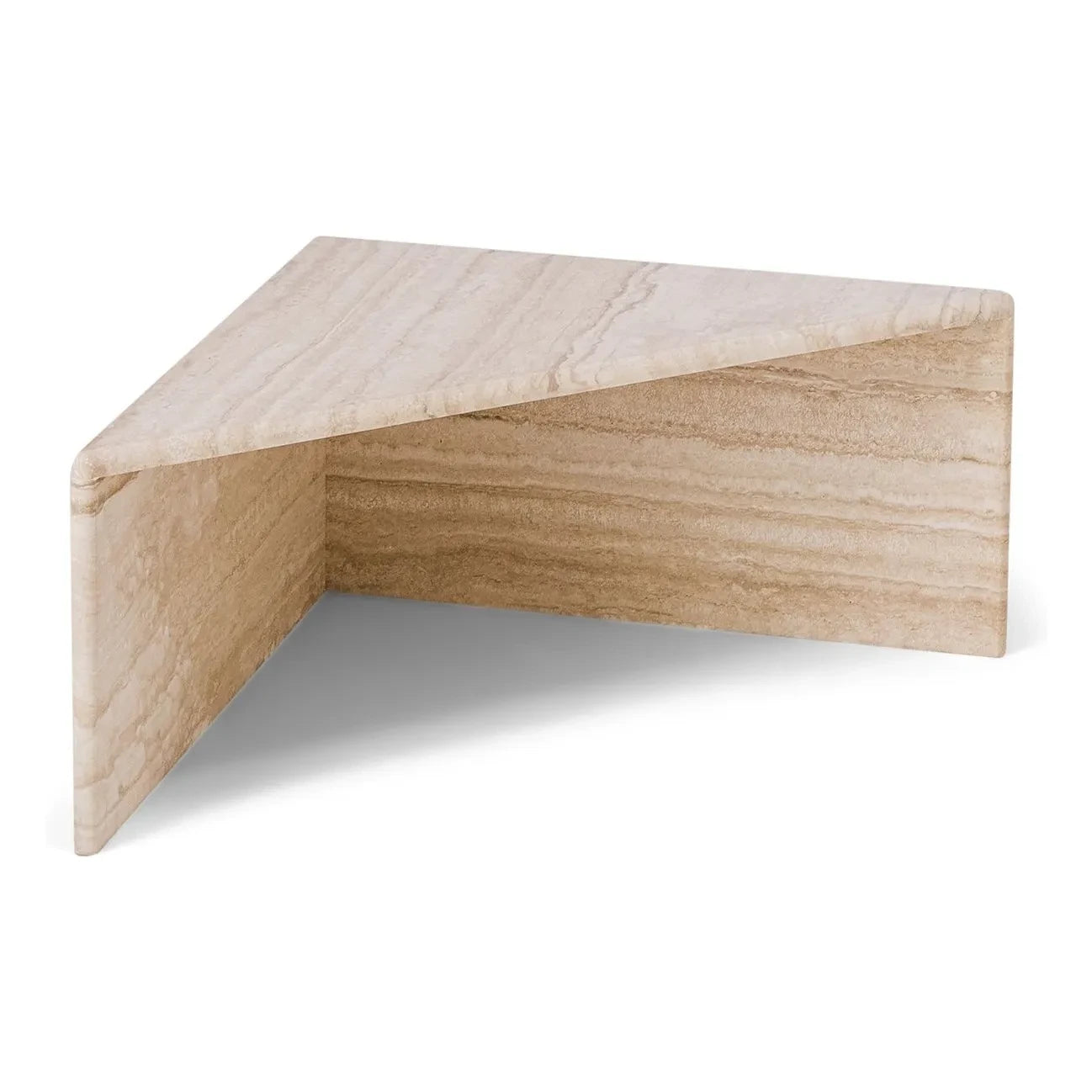 The Socialite Family - Triangolo travertine side table