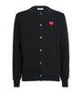 Comme Des Garçons Play Black Wool Heart Cardigan
