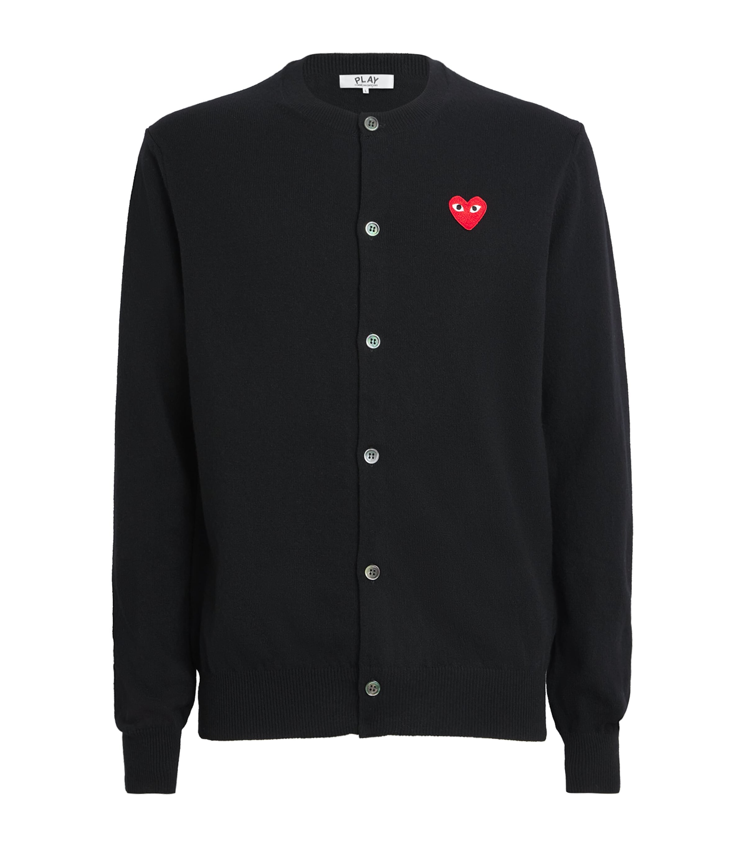 Comme Des Garçons Play Black Wool Heart Cardigan