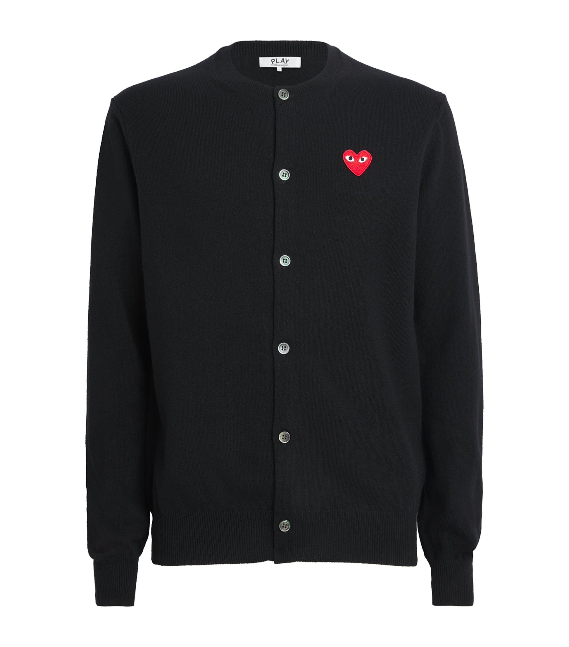 Comme Des Garçons Play Black Wool Heart Cardigan
