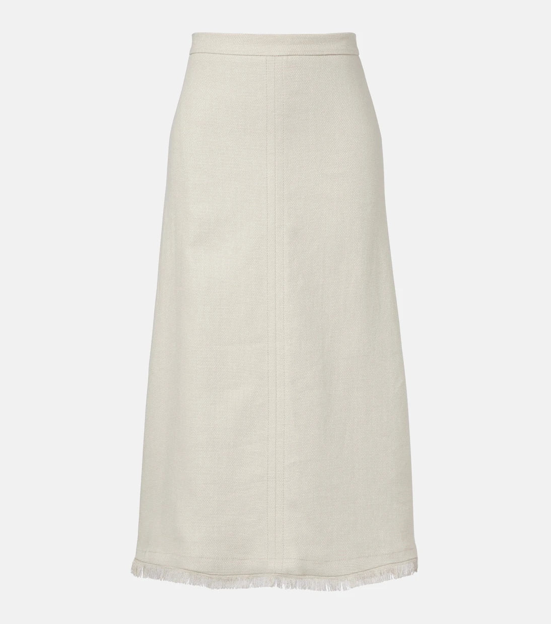 'S Max Mara - Fiocchi linen and cotton midi skirt