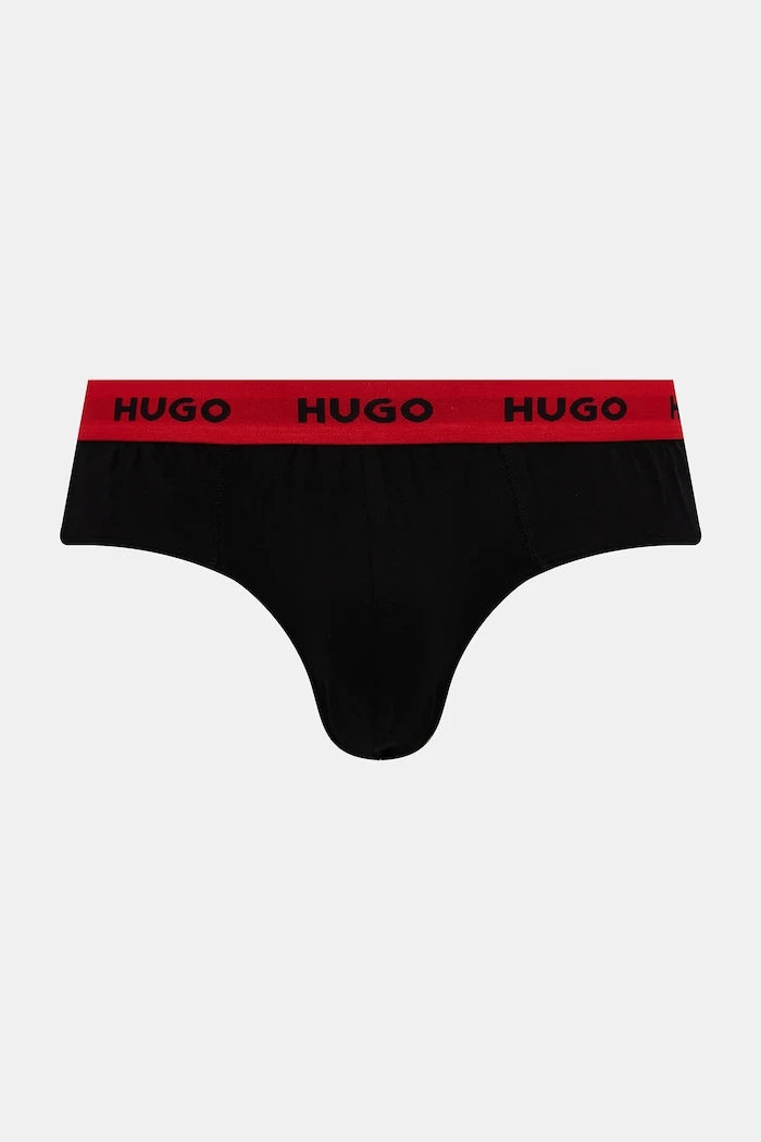 HUGO pamuklu elastan erkek slip HIPBRIEF TRIPLETPACK 3'lü