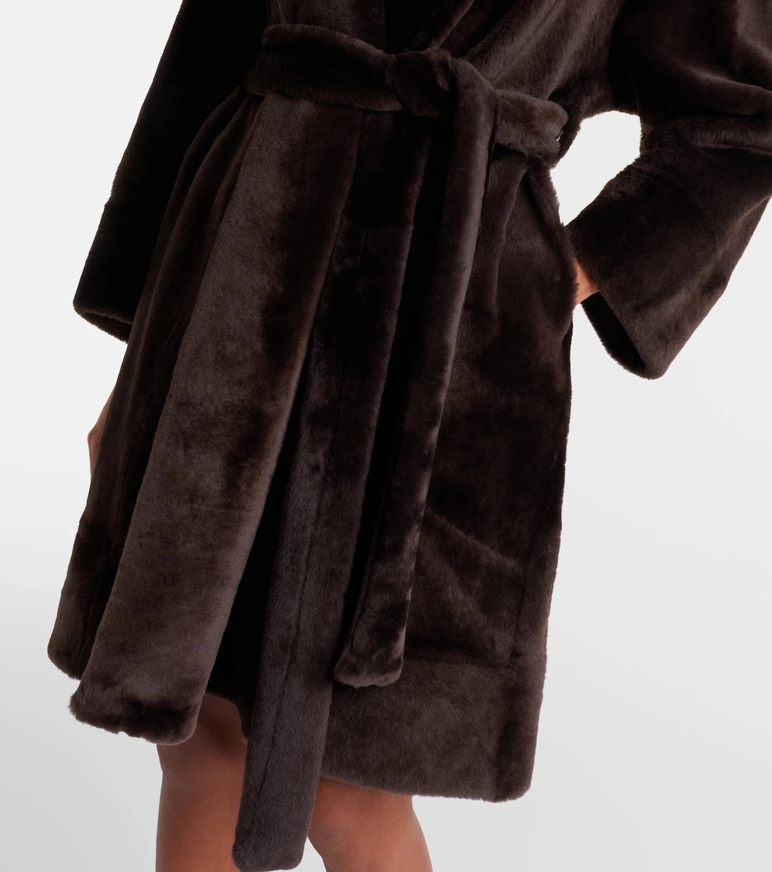 Nour Hammour - Juno shearling wrap coat