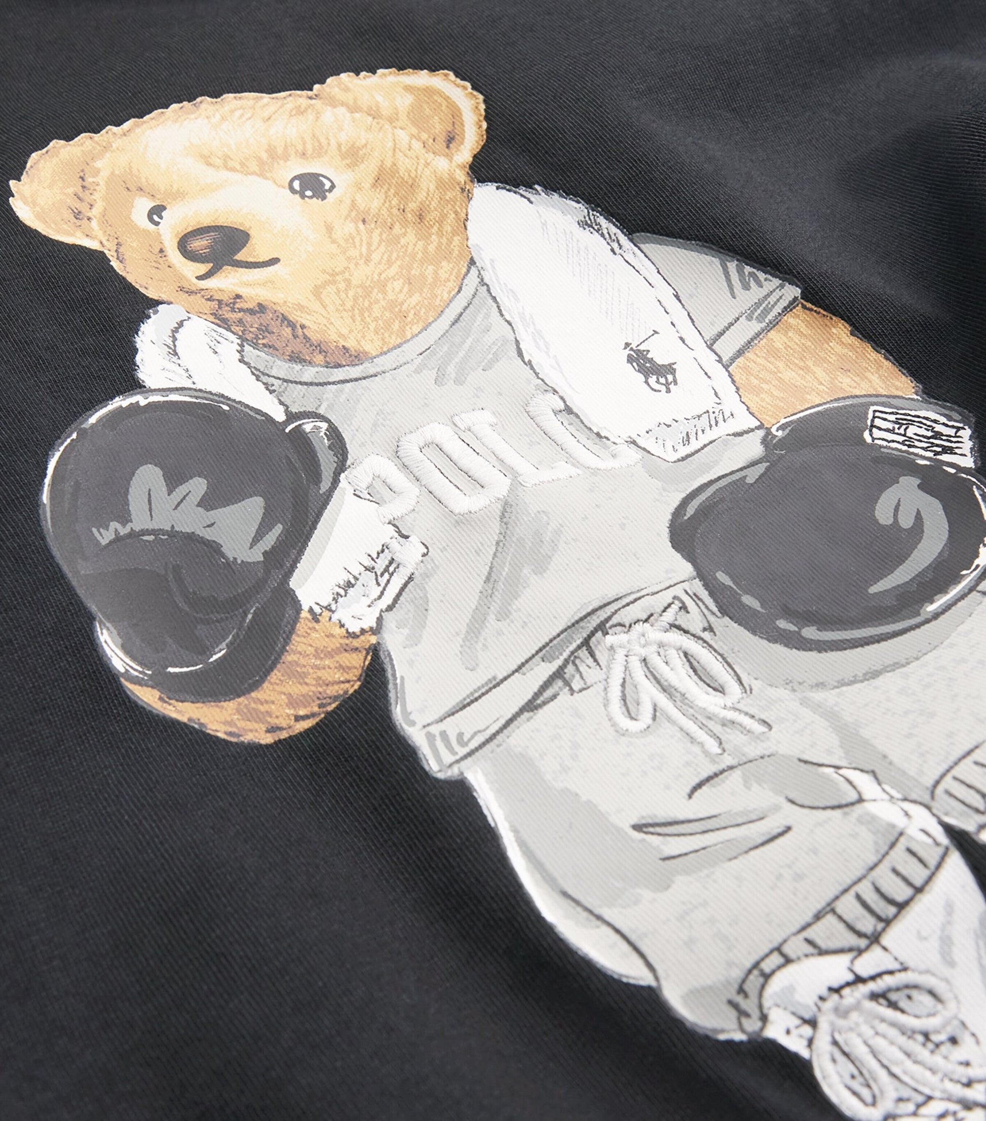 Polo Ralph Lauren Black Cotton Polo Bear T-Shirt