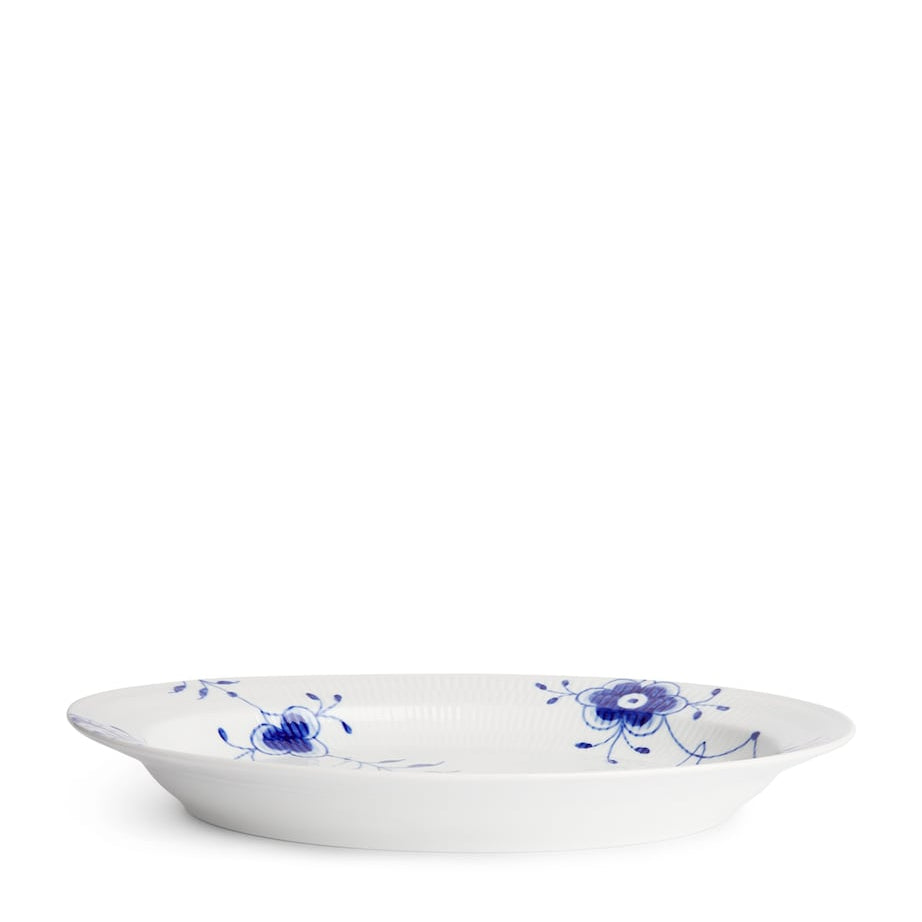Blue Fluted Mega Oval Dish (36.5cm)
